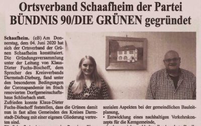 Pres­se­schau: Grüner Orts­ver­band für Schaafheim