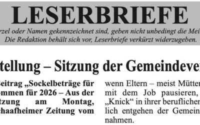 Rich­tig­stel­lung – Sitzung der Gemeindevertretung